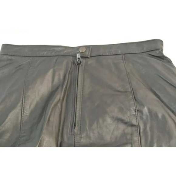 Cosa Nova Black Leather Pencil Skirt Vintage - Picture 7 of 8
